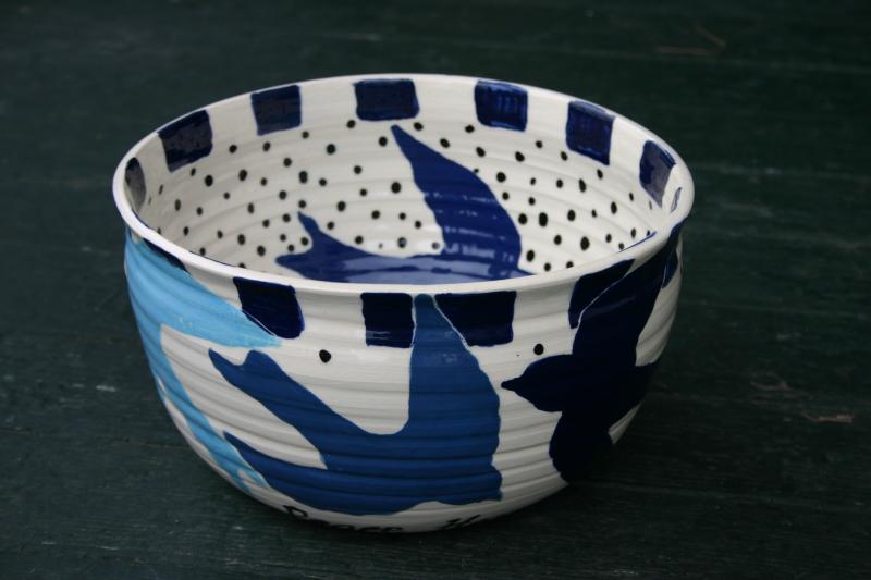 large swalloware bowl first glaze fire