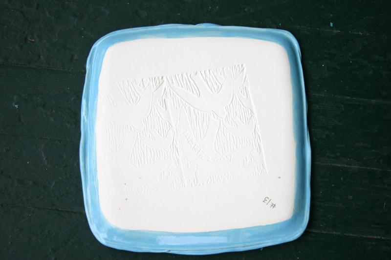 bottom of square embossed plate